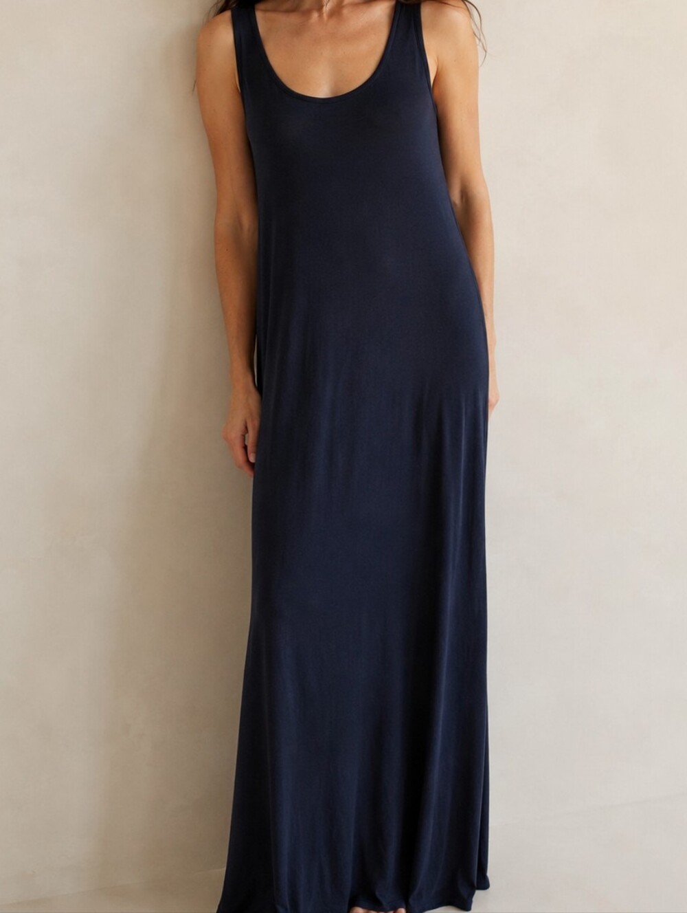 Soft Surroundings Black Cotton Modal Sleeveless Maxi Dress Size Small